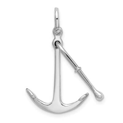 3D 2 Piece Moveable Kedge Anchor Sterling Silver Polished QC10128, MPN: QC10128, 637218163779