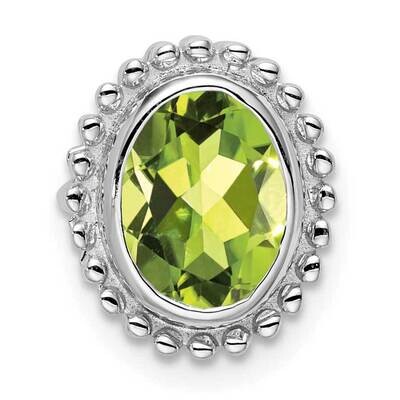 Oval Peridot Chain Slide 10k White Gold PM7202-PE-1W, MPN: PM7202-PE-1W,