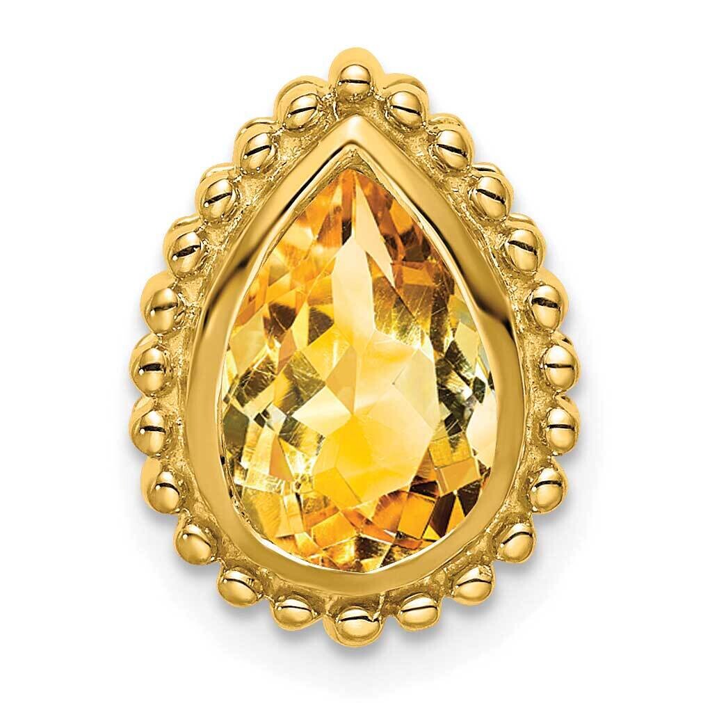 Pear Citrine Chain Slide 14k Gold PM7203-CI-Y, MPN: PM7203-CI-Y,