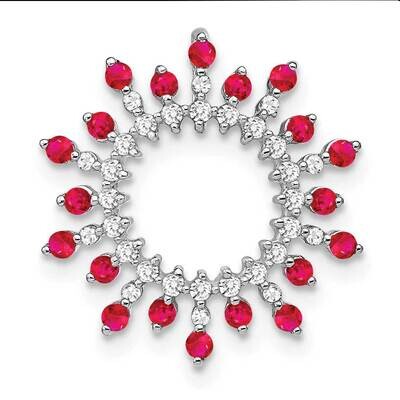 Ruby Diamond Snowflake Chain Slide 14k White Gold PM7211-RU-021-WA, MPN: PM7211-RU-021-WA,