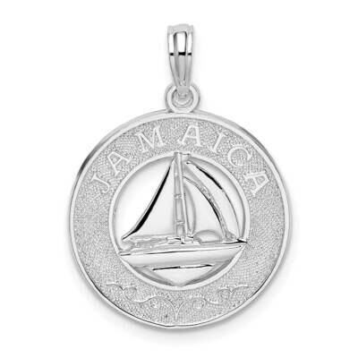 Jamaica Round Circle Sailboat Pendant Sterling Silver QC10214, MPN: QC10214, 637218170272