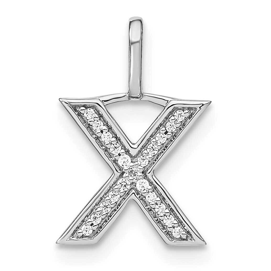 Diamond Lower Case Letter X Initial Pendant 14k White Gold PM8368X-006-WA