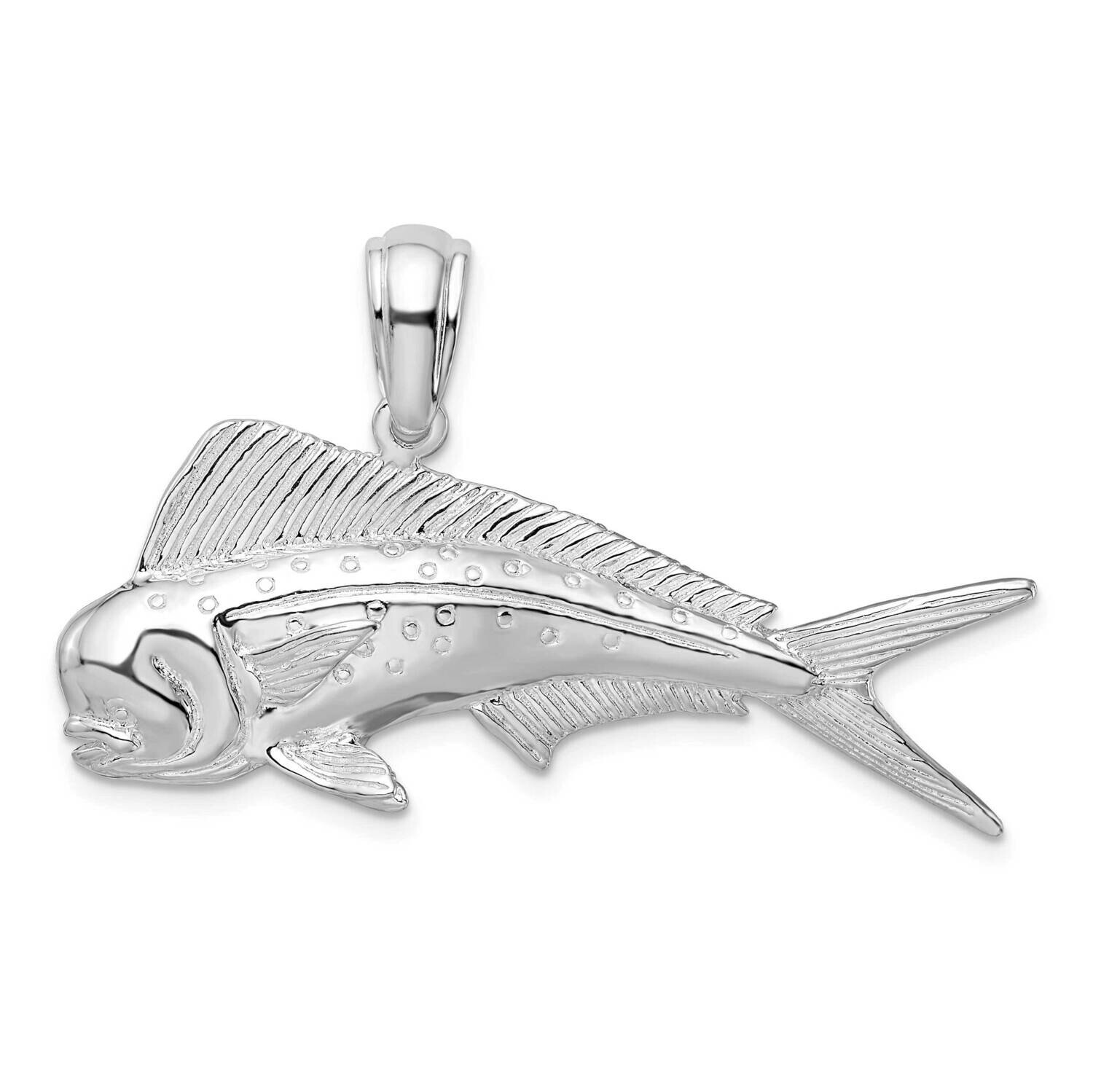 Mahi Mahi Fish Pendant Sterling Silver Polished QC10143