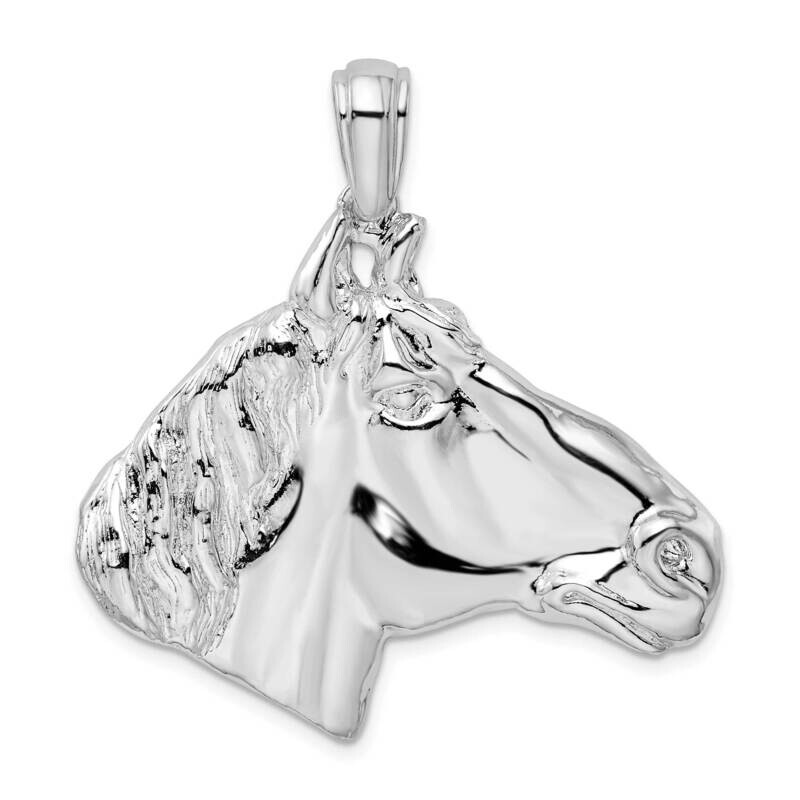 Large Horse Head Pendant Sterling Silver Polished QC10315 by Men&#39;s Jewelry and Accessories, MPN: QC…