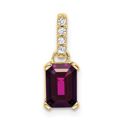 Rhodolite Garnet Diamond Pendant 14k Gold PM7410-RG-004-YA, MPN: PM7410-RG-004-YA,