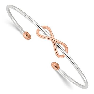 Rose-Tone Infinity Cuff Bangle Sterling Silver QB1460, MPN: QB1460,