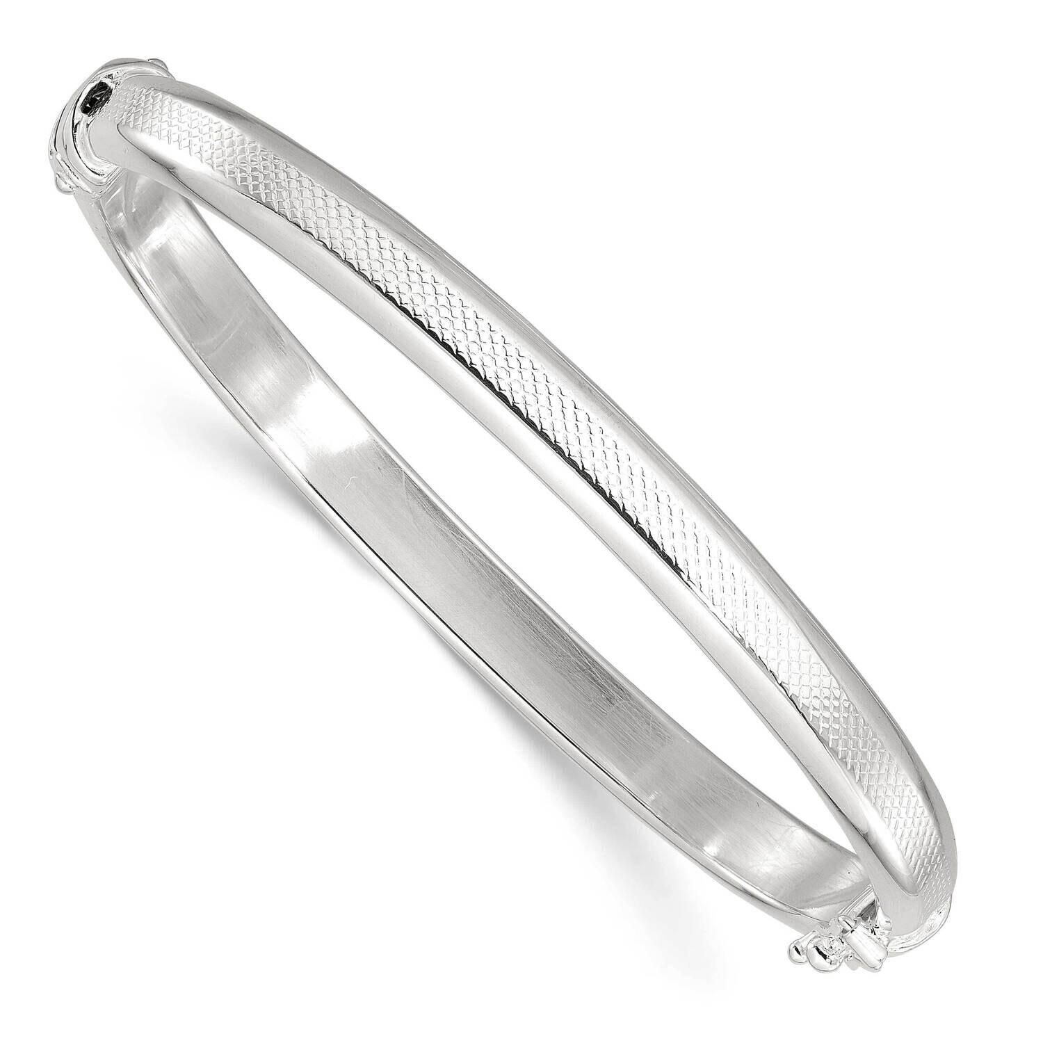 Textured 6mm Hinged Bangle Sterling Silver QB1516