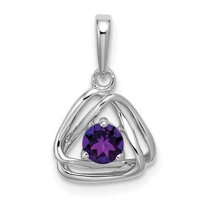 Amethyst Triangle Pendant 14k White Gold PM7395-AM-W, MPN: PM7395-AM-W, 191101400735