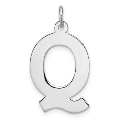 Large Block Letter Q Initial Charm Sterling Silver Rhodium-Plated QC11255Q, MPN: QC11255Q,