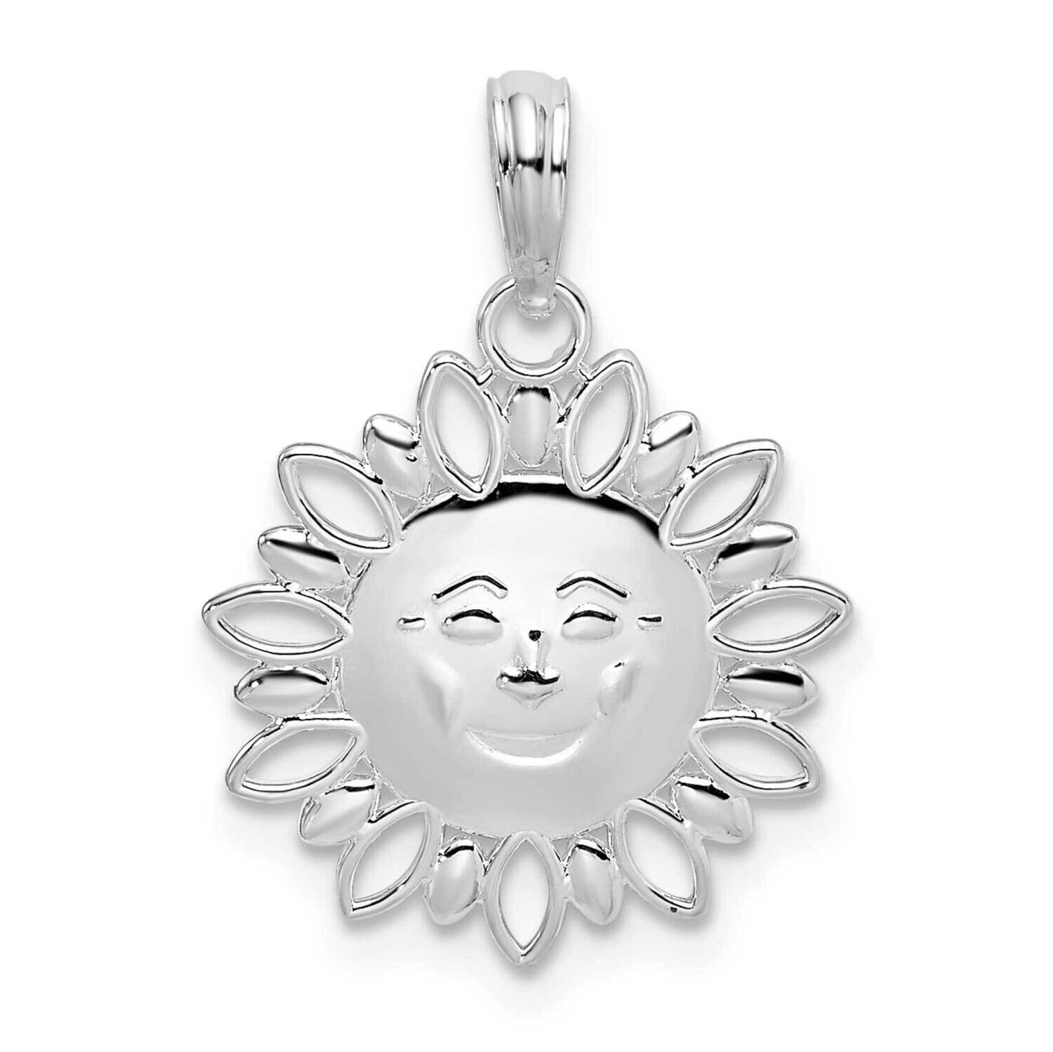Smiling Sun Pendant Sterling Silver Polished QC10600, MPN: QC10600, 637218188574