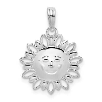 Smiling Sun Pendant Sterling Silver Polished QC10600, MPN: QC10600, 637218188574