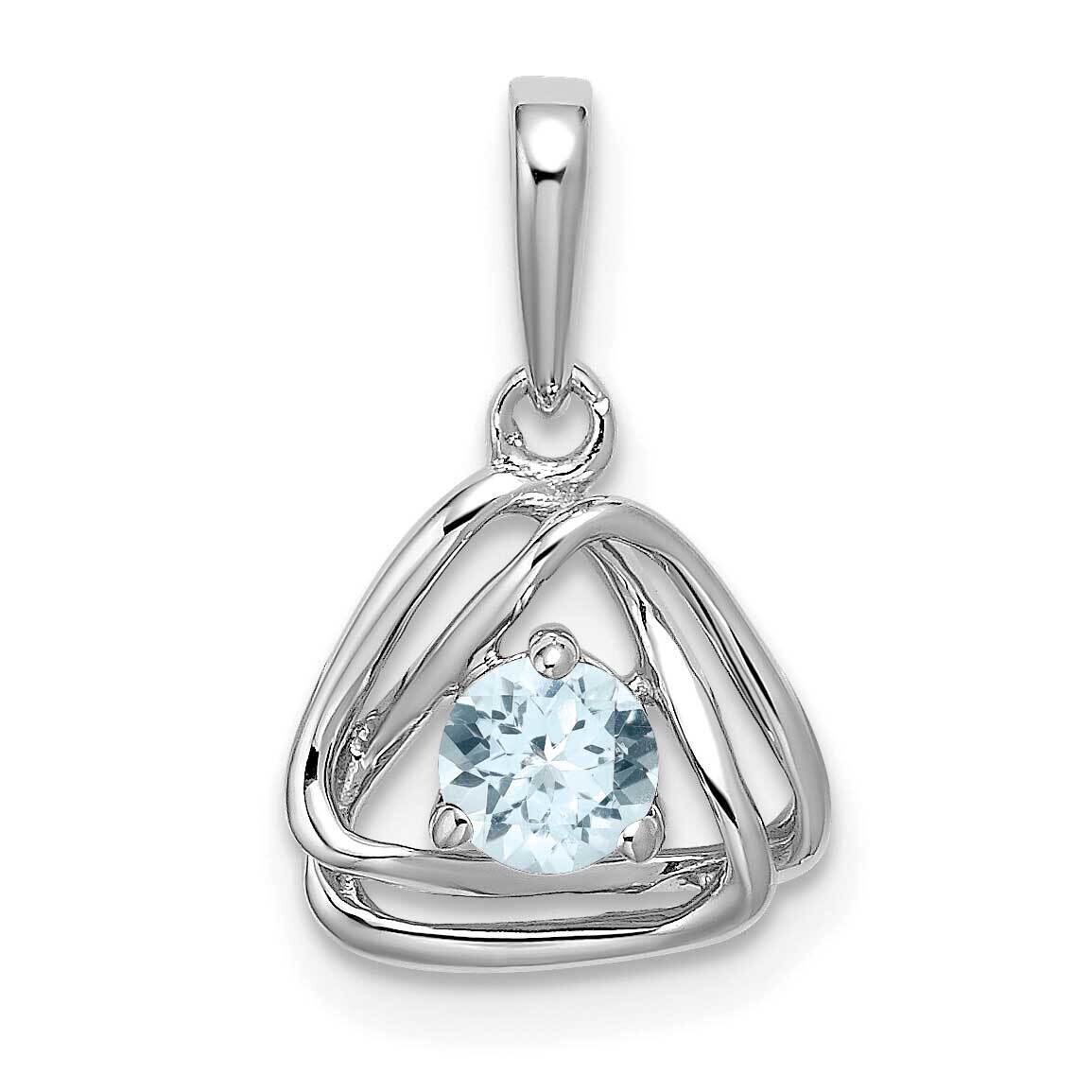 Aquamarine Triangle Pendant 14k White Gold PM7395-AQ-W, MPN: PM7395-AQ-W, 191101400711