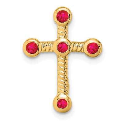 Ruby Cross Chain Slide 19 Inch 10k Gold PM7174-RU-1Y, MPN: PM7174-RU-1Y,