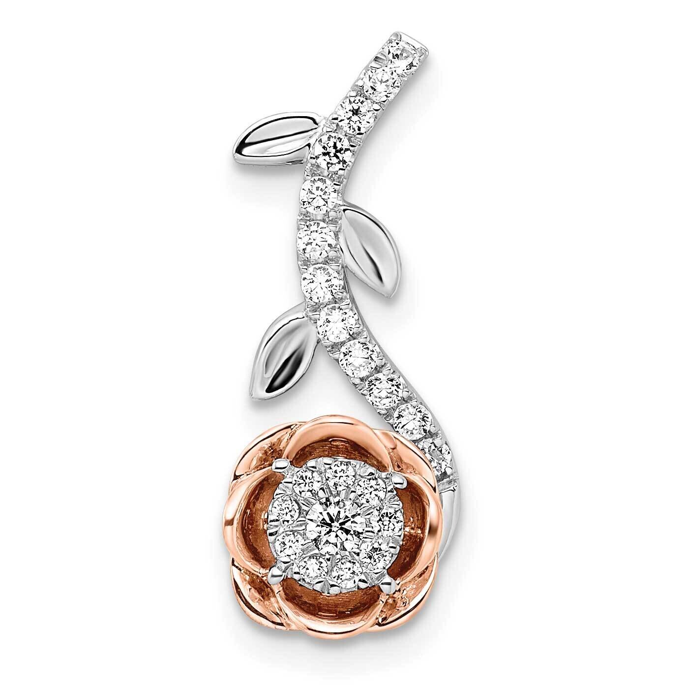 White &amp; Rose Gold Diamond Rose Chain Slide 14k Two-Tone Gold PM7496-025-WRLG, MPN: PM7496-025-WRLG,…