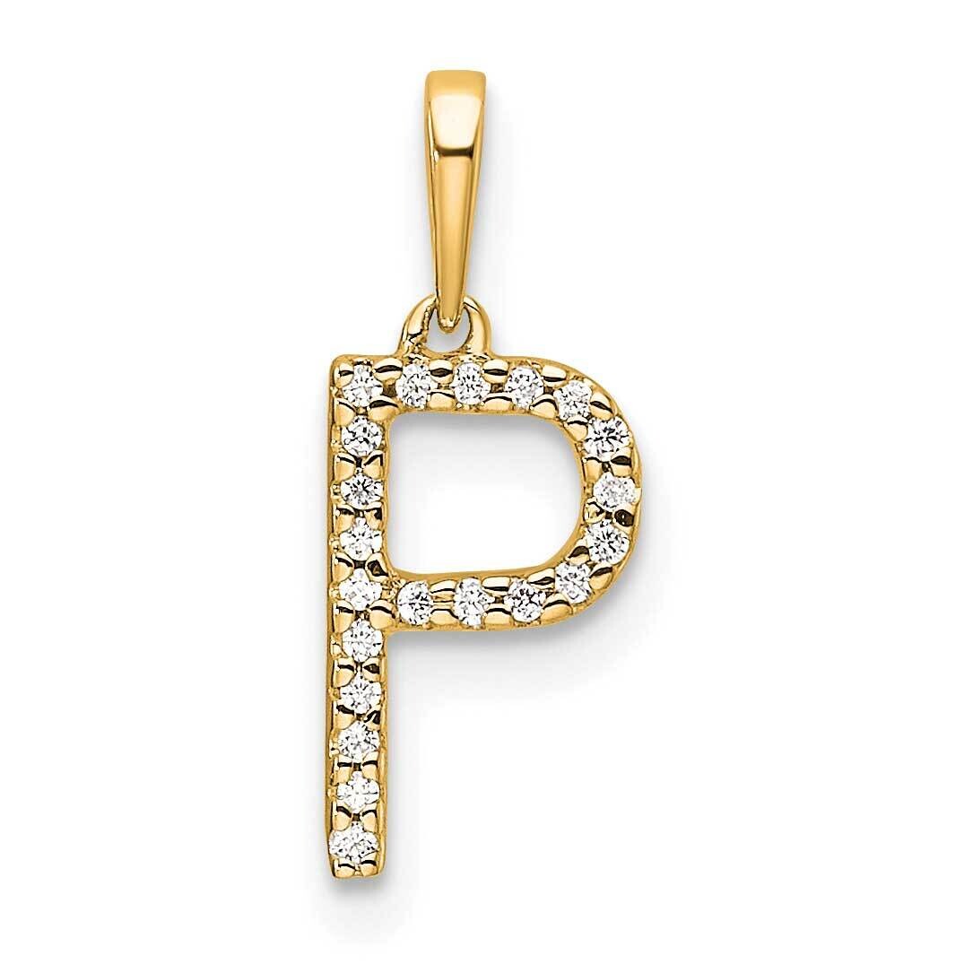 Diamond Letter P Initial Pendant 14k Gold PM9798P-006-YA, MPN: PM9798P-006-YA,
