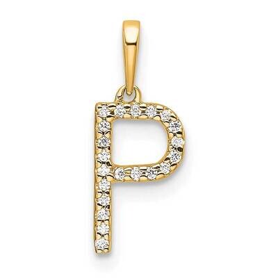 Diamond Letter P Initial Pendant 14k Gold PM9798P-006-YA, MPN: PM9798P-006-YA,