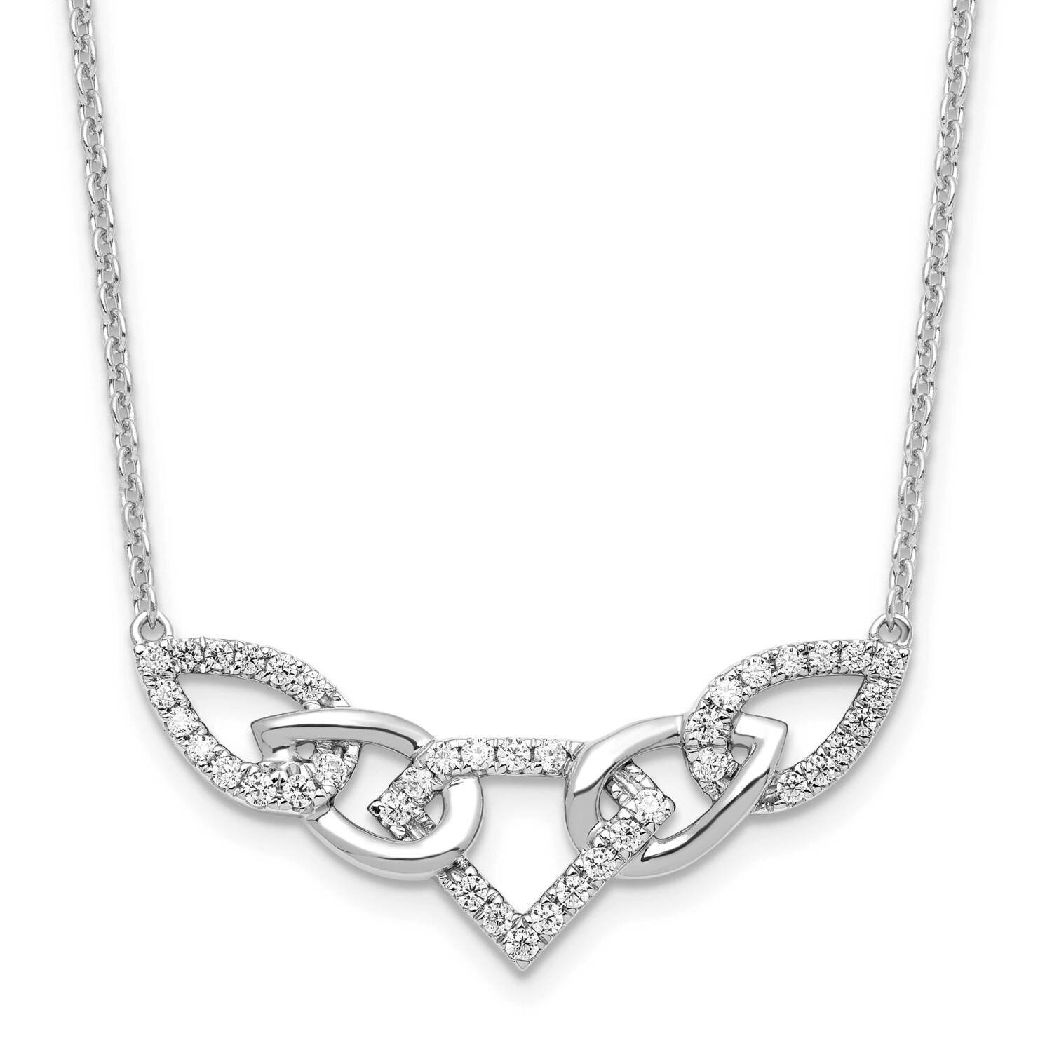 Diamond Linked Teardrop Necklace 14k White Gold PM9675-053-WLG, MPN: PM9675-053-WLG, 883957894560