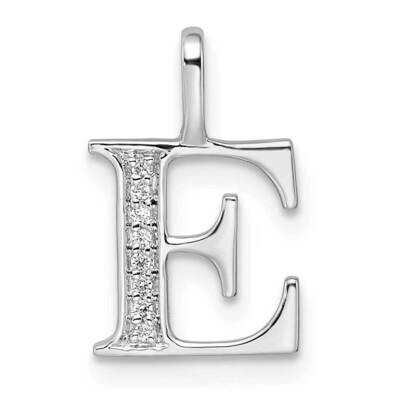 Diamond Letter E Initial Pendant 14k White Gold PM8365E-003-WA, MPN: PM8365E-003-WA, 196904071274