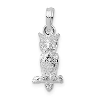 3D Owl Pendant Sterling Silver Polished QC10338, MPN: QC10338, 637218173341