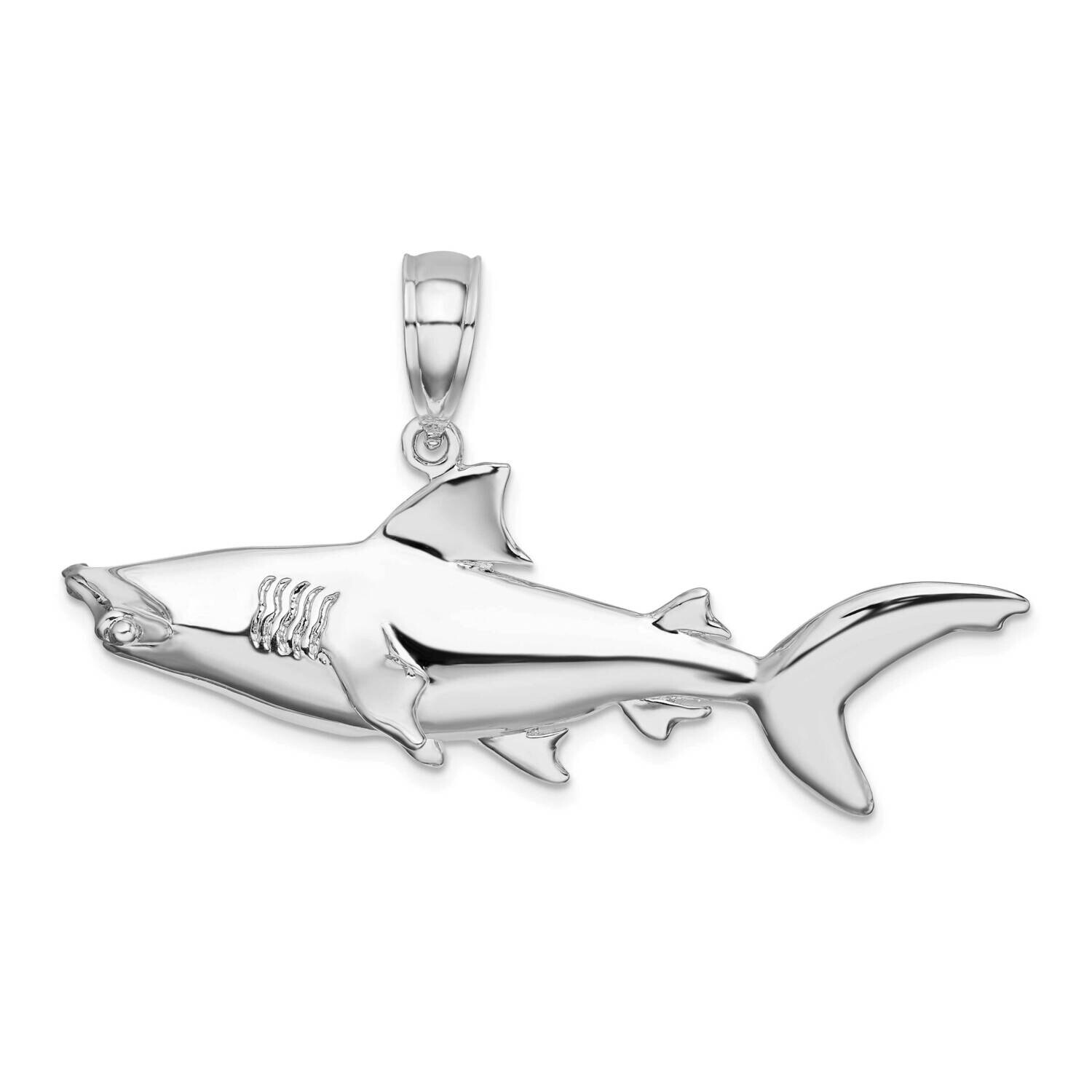 3D Hammer Head Shark Pendant Sterling Silver Polished QC10136, MPN: QC10136, 637218164714