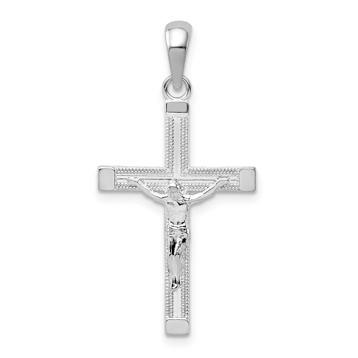 Latin Crucifix Pendant Sterling Silver Polished QC10305, MPN: QC10305, 637218172467