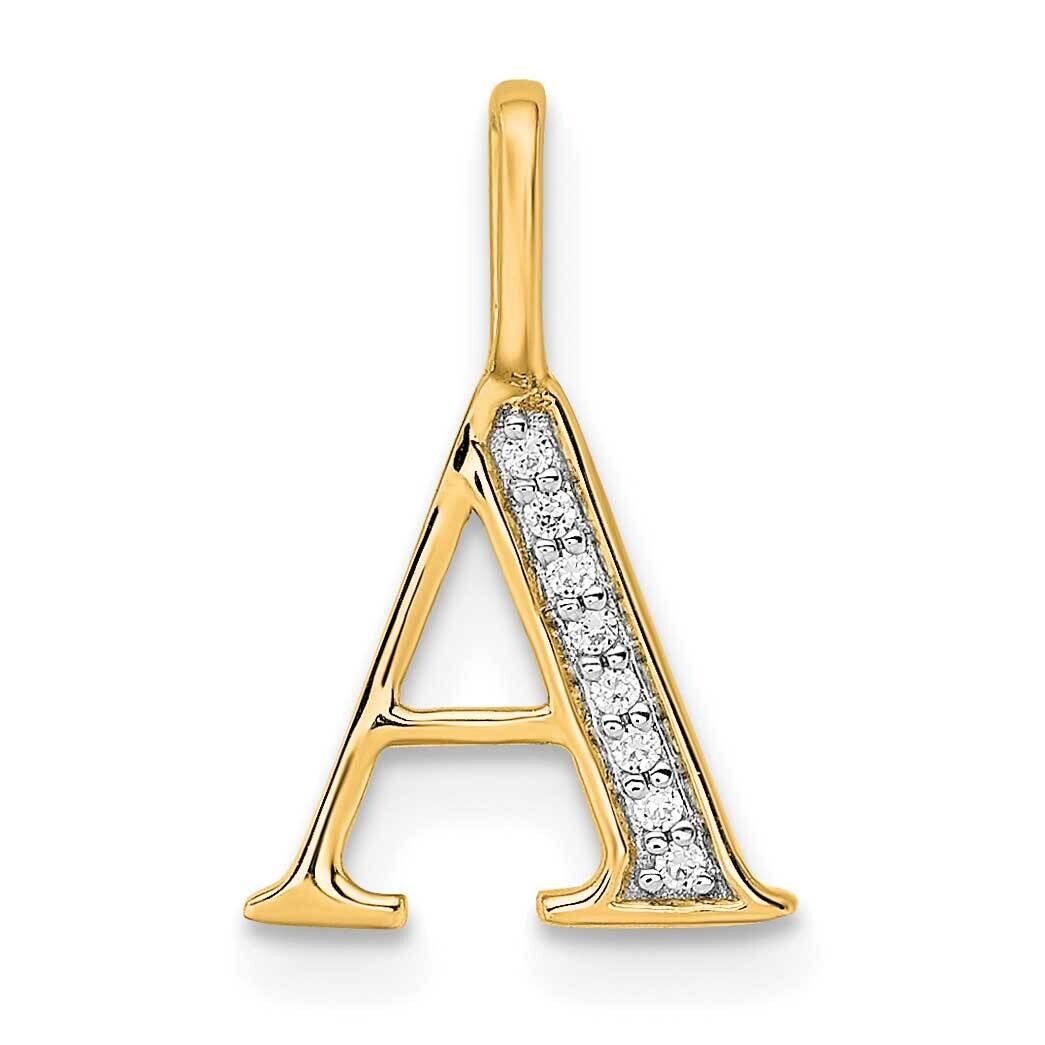 Diamond Letter A Initial Pendant 10k Gold PM8365A-002-1YA, MPN: PM8365A-002-1YA,