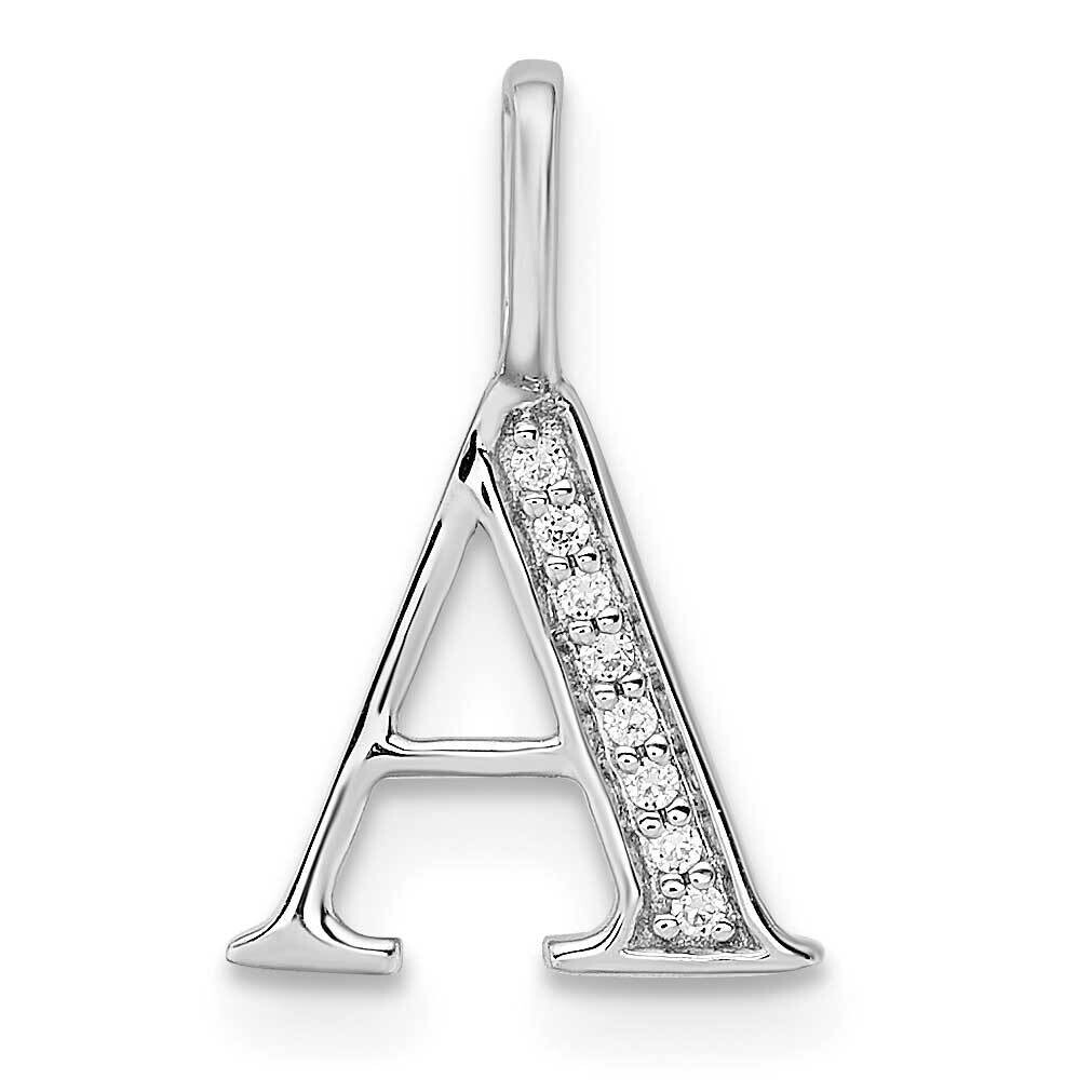 Diamond Letter A Initial Pendant 14k White Gold PM8365A-002-WA, MPN: PM8365A-002-WA, 196904072240