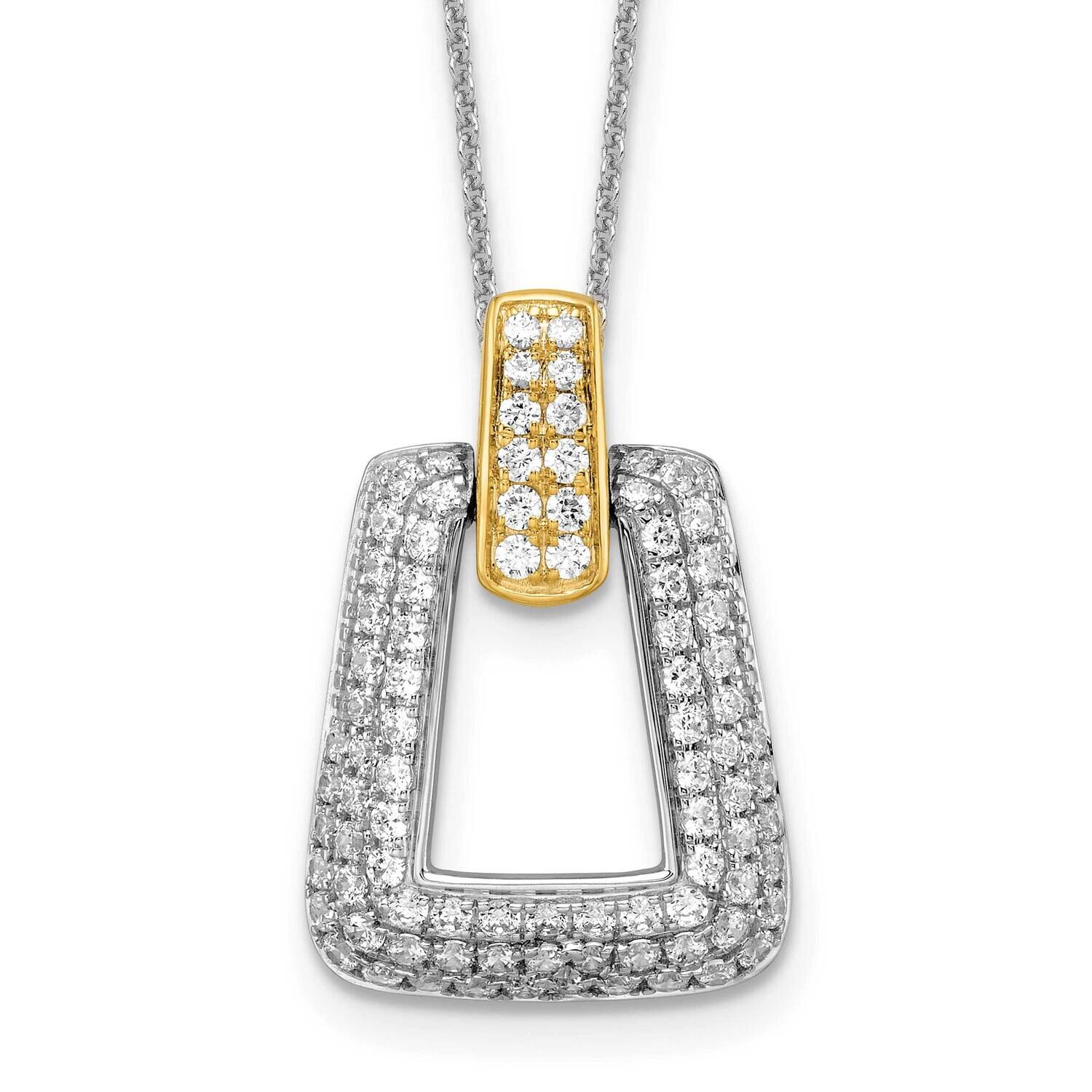 True Origin 1 1/4 Carat Diamond Vs/Si D E F Fancy 18 Inch Necklace 14k Two-Tone Gold PM8608-124-WYL…