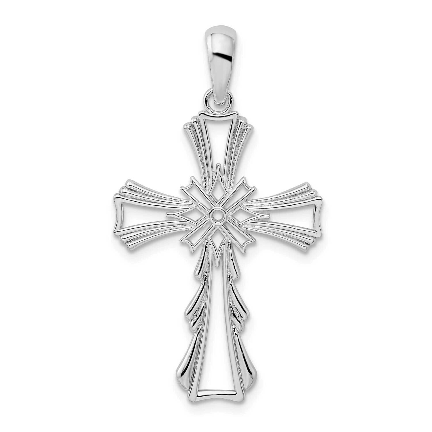 X-Center Cut-Out Cross Pendant Sterling Silver Polished QC10505, MPN: QC10505, 637218182633