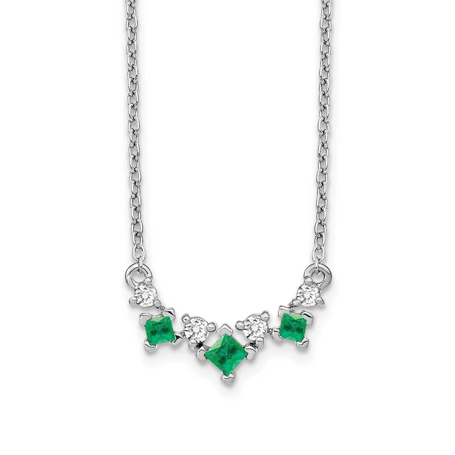 Emerald Diamond 18 Inch Necklace 14k White Gold PM7178-EM-012-WA, MPN: PM7178-EM-012-WA, 8839577632…