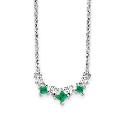 Emerald Diamond 18 Inch Necklace 14k White Gold PM7178-EM-012-WA, MPN: PM7178-EM-012-WA, 8839577632…