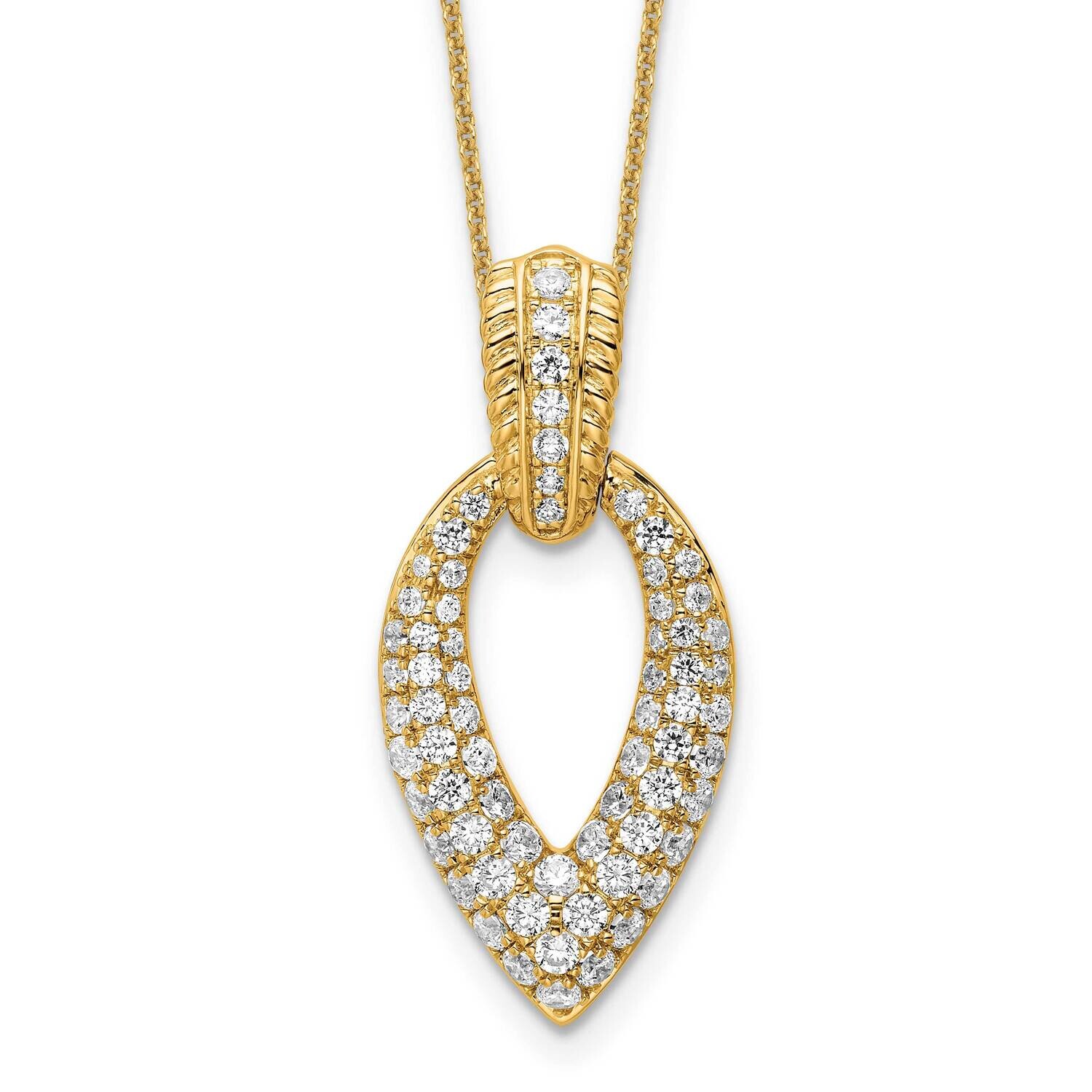 True Origin 1 1/2 Carat Diamond Vs/Si D E F Fancy 18 Inch Necklace 14k Gold PM8609-154-YLD, MPN: PM…