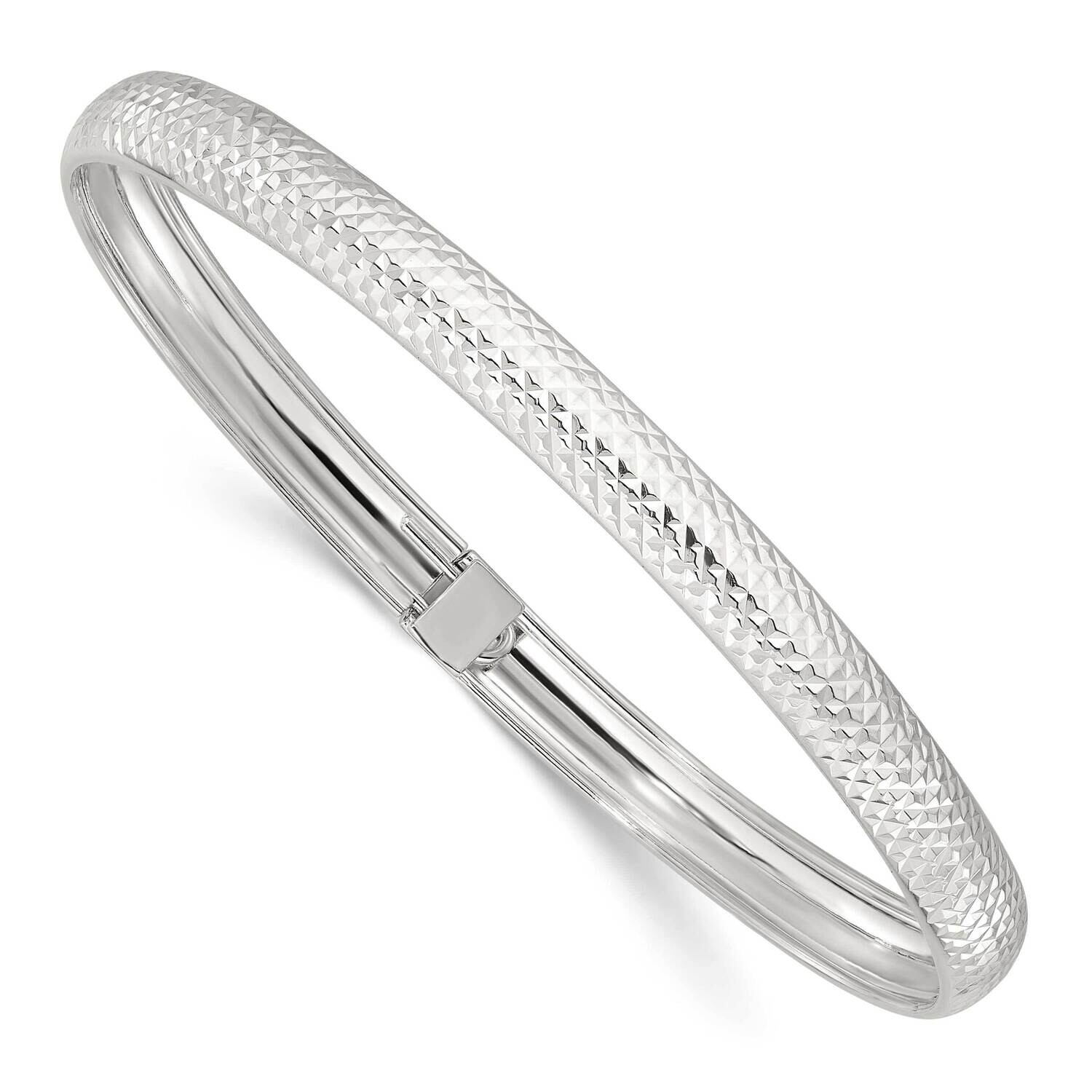 Diamond-Cut Flexible Bangle Bracelet Sterling Silver Polished QB1497, MPN: QB1497, 196904099681