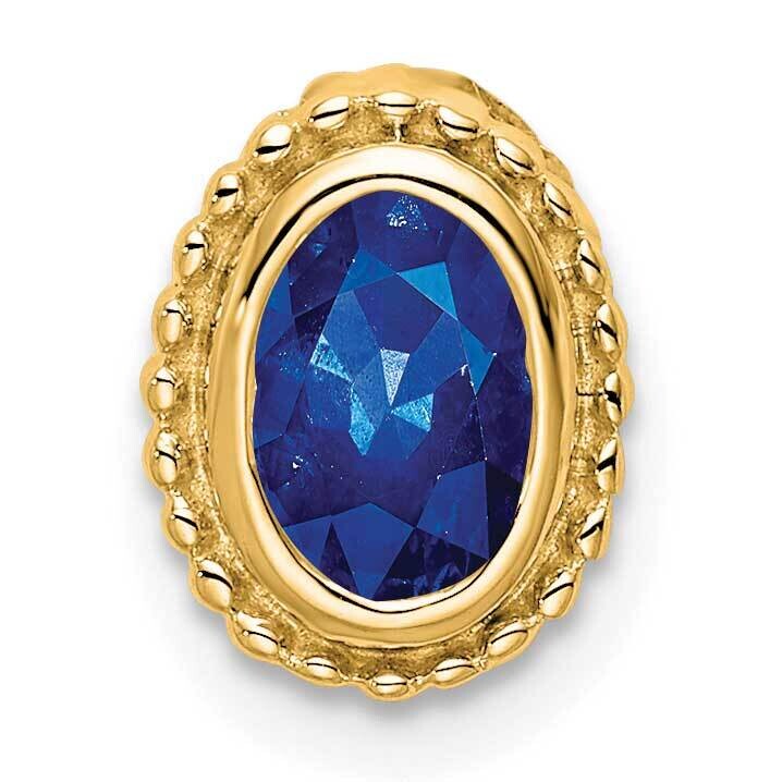 Oval Sapphire Chain Slide 9 Inch 14k Gold PM7202-SA-Y, MPN: PM7202-SA-Y,