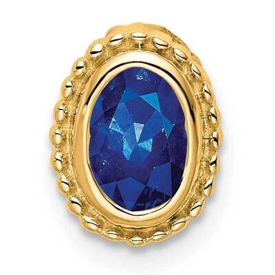 Oval Sapphire Chain Slide 9 Inch 14k Gold PM7202-SA-Y, MPN: PM7202-SA-Y,