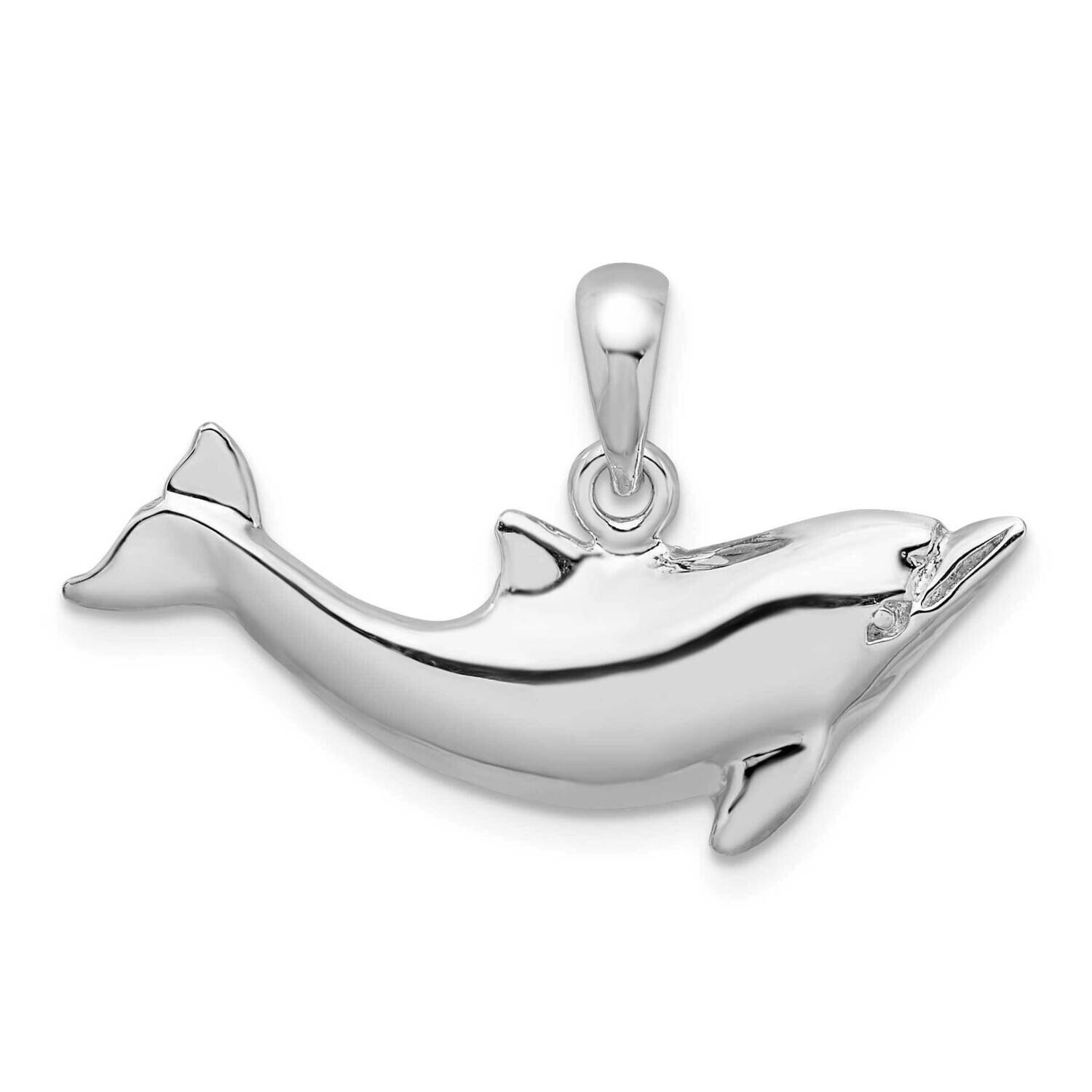 Dolphin Pendant Sterling Silver Polished QC10502, MPN: QC10502, 637218182602
