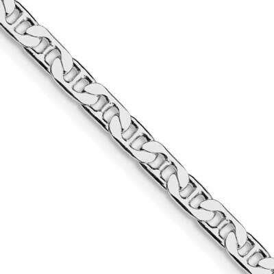3.75mm Flat Anchor Chain 20 Inch Sterling Silver Rhodium-Plated QAN100R-20, MPN: QAN100R-20,