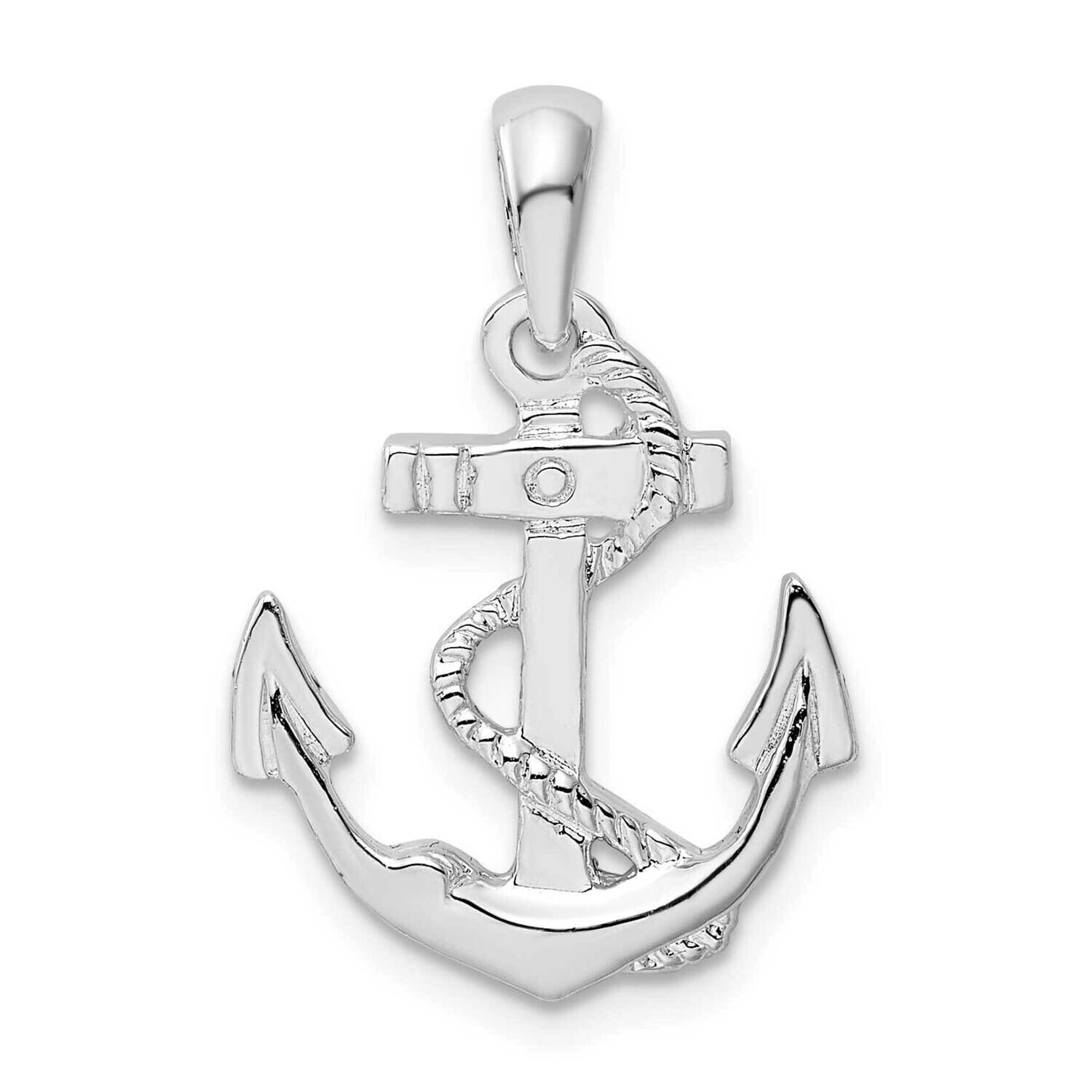 Anchor Rope Pendant Sterling Silver Polished QC10329 by Men&#39;s Jewelry and Accessories, MPN: QC10329…
