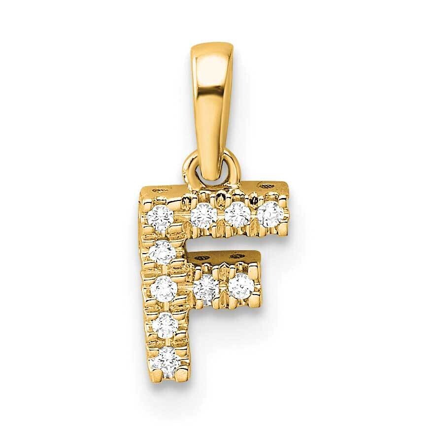 Diamond Letter F Initial Bail Pendant 10k Gold PM9797F-005-1YA, MPN: PM9797F-005-1YA,