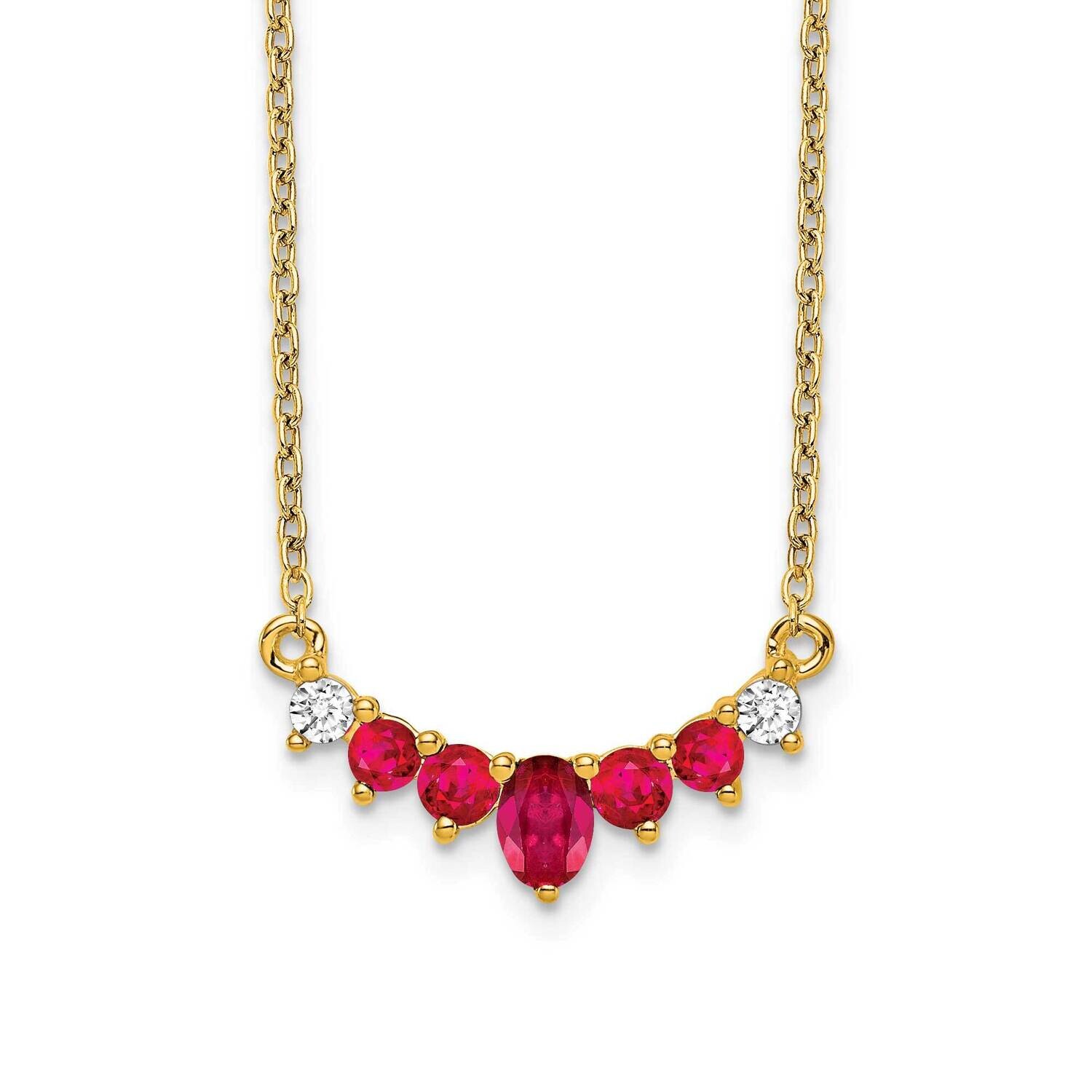 Ruby Diamond 18 Inch Necklace 14k Gold PM7177-RU-007-YA, MPN: PM7177-RU-007-YA, 883957763187