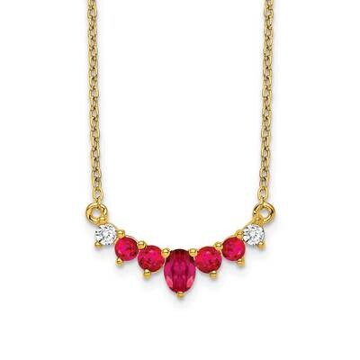 Ruby Diamond 18 Inch Necklace 14k Gold PM7177-RU-007-YA, MPN: PM7177-RU-007-YA, 883957763187