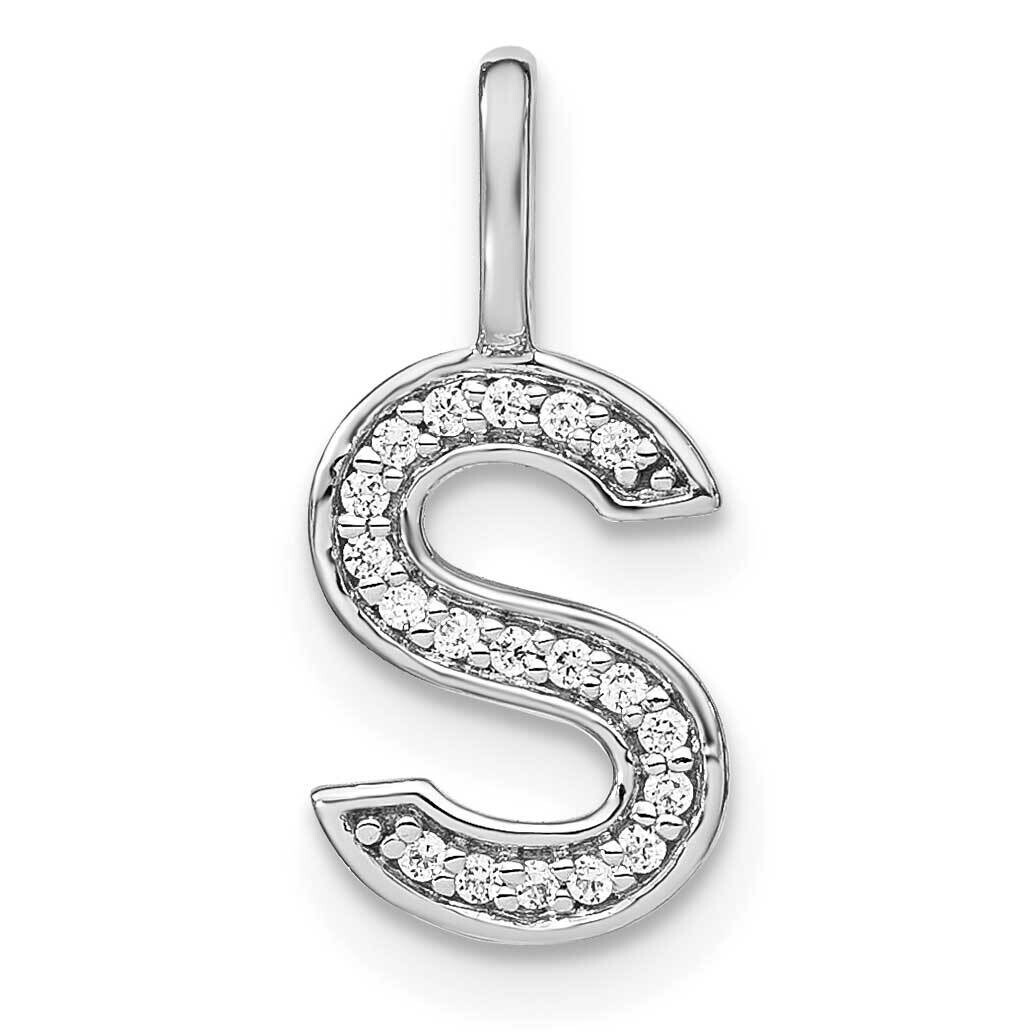 Diamond Lower Case Letter S Initial Pendant 14k White Gold PM8368S-007-WA, MPN: PM8368S-007-WA, 196…