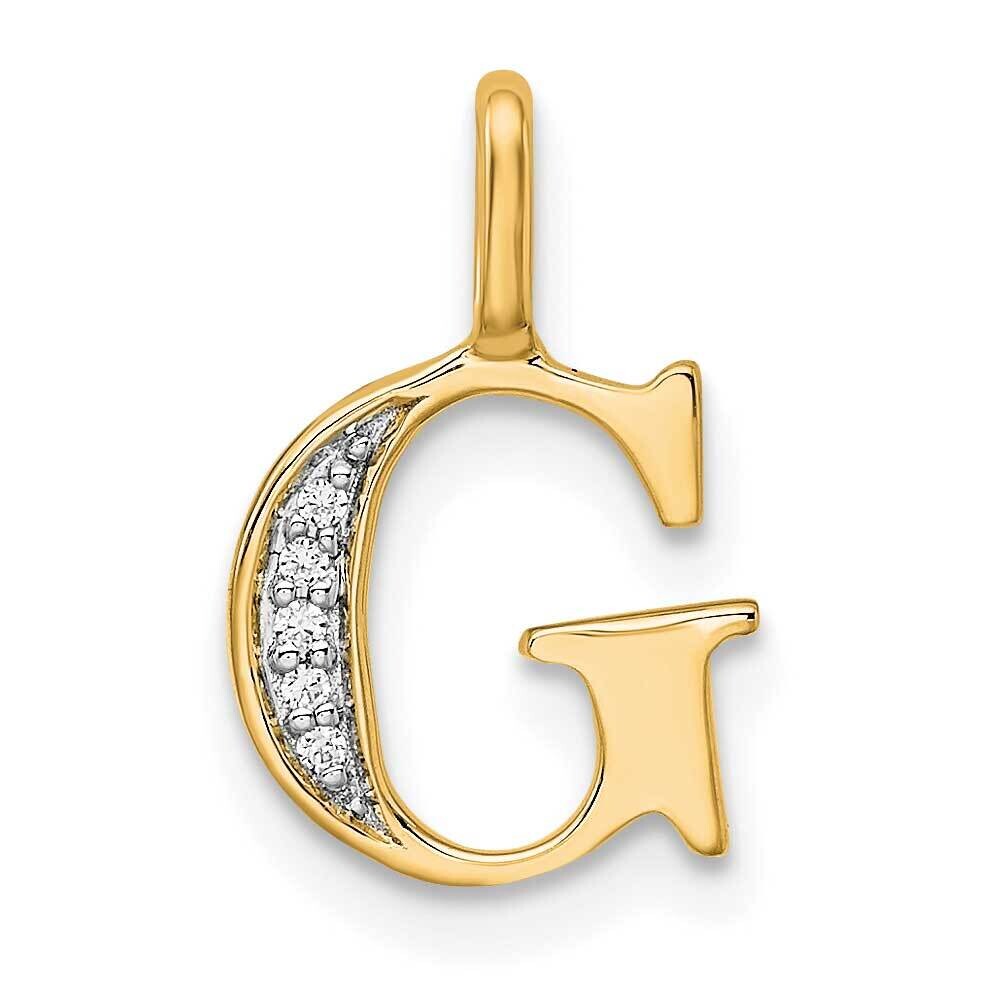 Diamond Letter G Initial Pendant 10k Gold PM8365G-003-1YA, MPN: PM8365G-003-1YA,