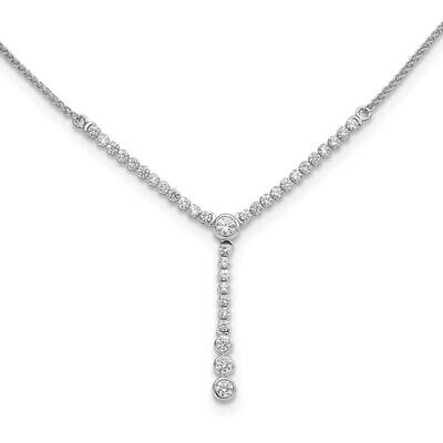 Diamond Y-Design Tennis Style Bolo Necklace 14k White Gold PM9453-090-WLG, MPN: PM9453-090-WLG, 883…