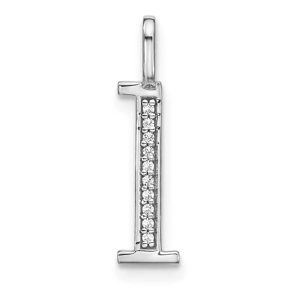 Diamond Lower Case Letter L Initial Pendant 14k White Gold PM8366L-004-WA