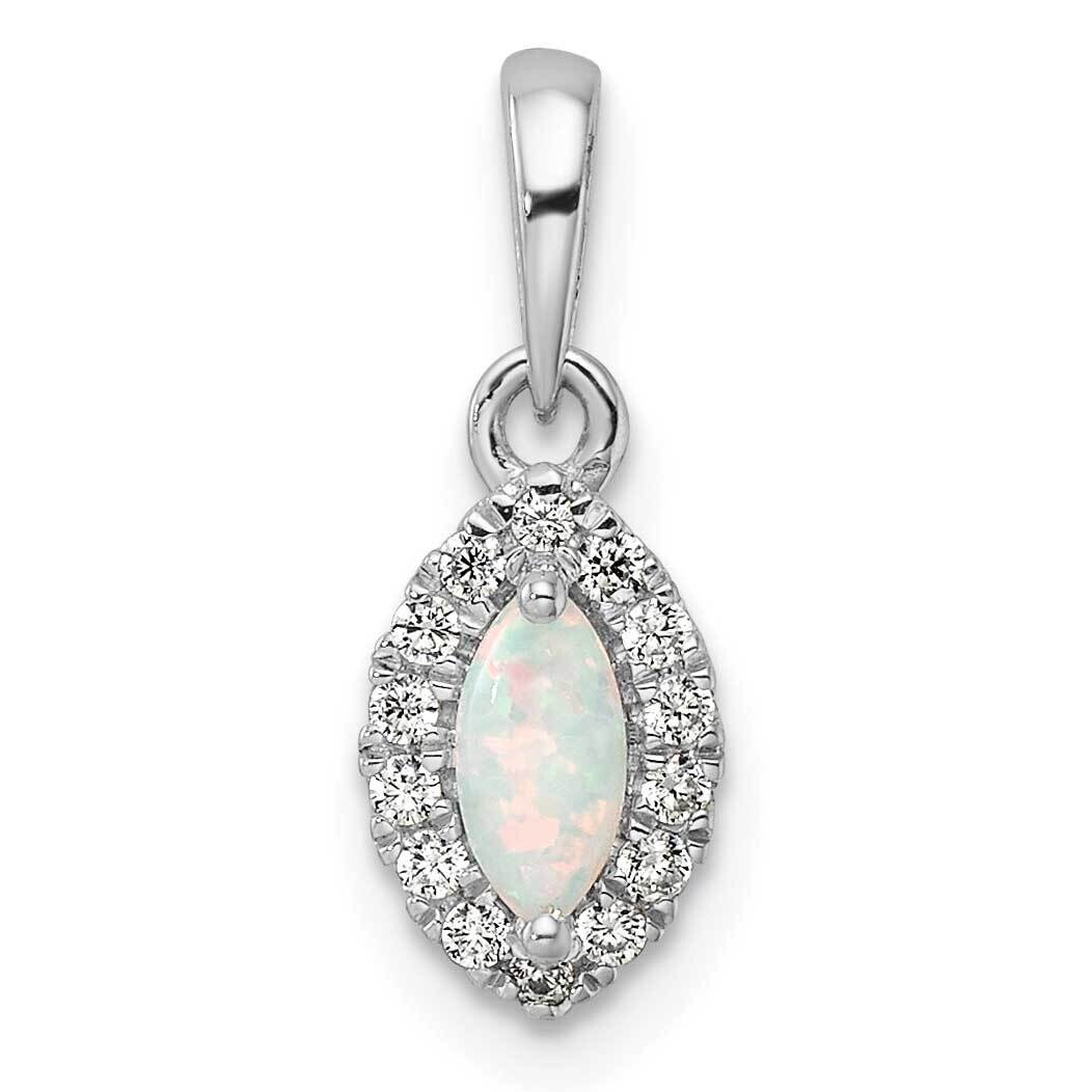 Diamond Created Opal Pendant 14k White Gold PM9354-OP-010-WLG, MPN: PM9354-OP-010-WLG, 883957883045