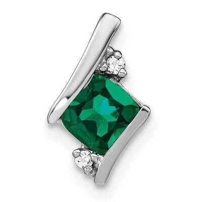 Cushion Cr. Emerald Diamond Chain Slide 10 Inch 14k White Gold PM7398-CEM-002-WA, MPN: PM7398-CEM-0…