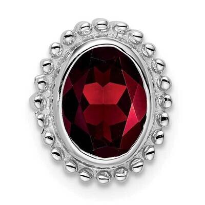 Oval Garnet Chain Slide 14k White Gold PM7202-GA-W, MPN: PM7202-GA-W,