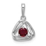 Created Ruby Triangle Pendant 14k White Gold PM7395-CRU-W, MPN: PM7395-CRU-W, 191101400636