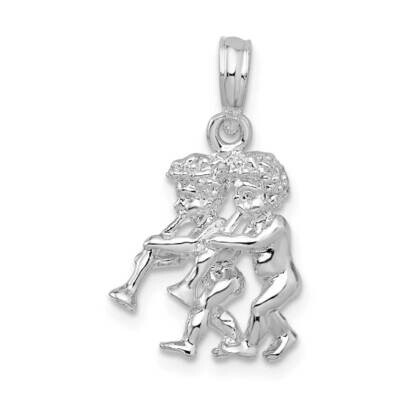 3D Gemini Zodiac Pendant Sterling Silver Polished QC10989, MPN: QC10989, 637218182404